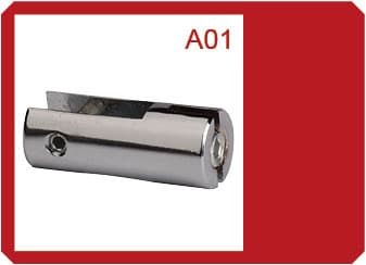 SOPORTE REDONDO COLGANTE CROMADO PARA SUJETAR ANUNCIOS HASTA 6MM ESPESOR X 25MM PROFUNDIDAD