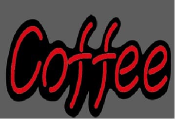 LETRERO COFFEE ELABORADO EN MANGUERA FLEXIBLE NEON EN COLOR ROJO MEDIDA APROXIMADA 60X22.5