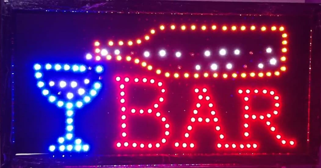 LETRERO LED BAR MEDIDA APROXIMADA 25x48 CM