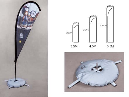 ESTRUCTURA PARA BANDERA DE  MEDIDA APROXIMADA 5.5 METROS  INCLUYE BASE EN X ( ESPECIAL PARA PISO SOLIDO ) CON BOLSA DE AGUA Y BOLSO