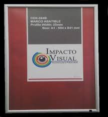 MARCO ABATIBLE PERFIL DE ALUMINIO 15MM MEDIDA APROXIMADA A1-594x841MM CON PELICULA PROTECTORA EN PVC RIGIDO DE 0.5MM