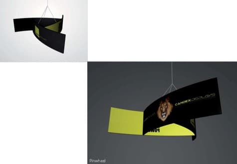 DISPLAY COLGANTE DE ALUMINIO LIVIANO MEDIDA APROXIMADA 14 PIES X 2.5 DE ALTO TELA TENSADA INCLUYE MALETIN