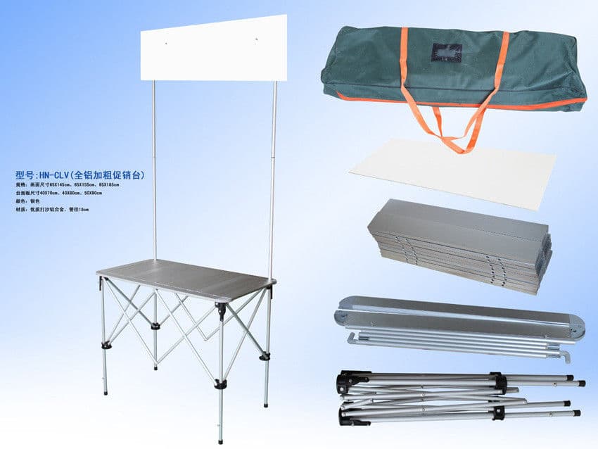 COUNTER PROMOCIONAL EN ALUMINIO  MEIDIDA APROXIMADA 41CM*71CM*80CM GRAFICA 146*80CM