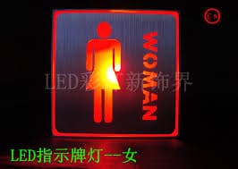 LETRERO LED  BANOS (LADY) MEDIDA APROXIMADA 25X48CM