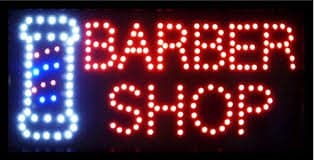 LETRERO LED  BARBER SHOP MEDIDA APROXIMADA 25X48 CM