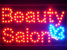 LETRERO LED  BEAUTY SALON MEDIDA APROXIMADA 25X48 CM