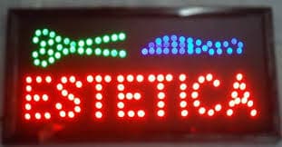 LETRERO LED  ESTETICA MEDIDA APROXIMADA 25X48 CM