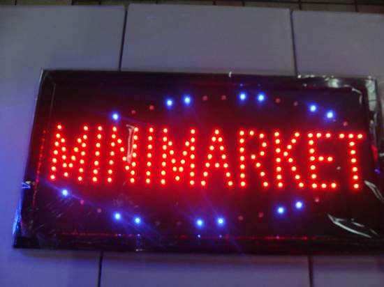 LETRERO LED  MINI SUPER MEDIDA APROXIMADA 25X48 CM