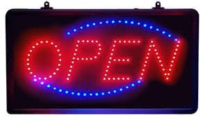 LETRERO LED  OPEN MEDIDA APROXIMADA 25X48CMS