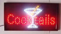 LETRERO LED  COCTEL MEDIDA APROXIMADA 25X48 CM