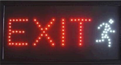 LETRERO LED  EXIT MEDIDA APROXIMADA 25X48CM