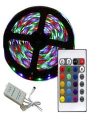 KIT DE CINTA LED CONTROL Y TRANSFORMADOR / CHIP 2835/ RGB/ ROLLO X 5MTS