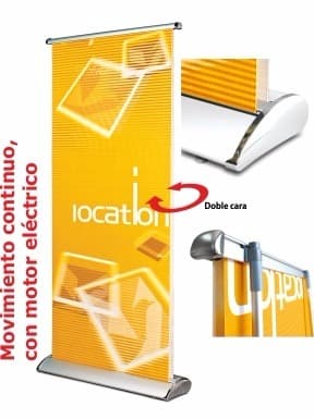 ROLL UP EN ALUMINIO ELECTRICO ROTATIVO DE PISO DE 85*400 INCLUYE MALETIN DE TRANSPORTE