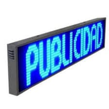LETRERO LED PROGRAMABLE MEDIDA APROXIMADA 100X20 OUT DOOR COLOR AZUL