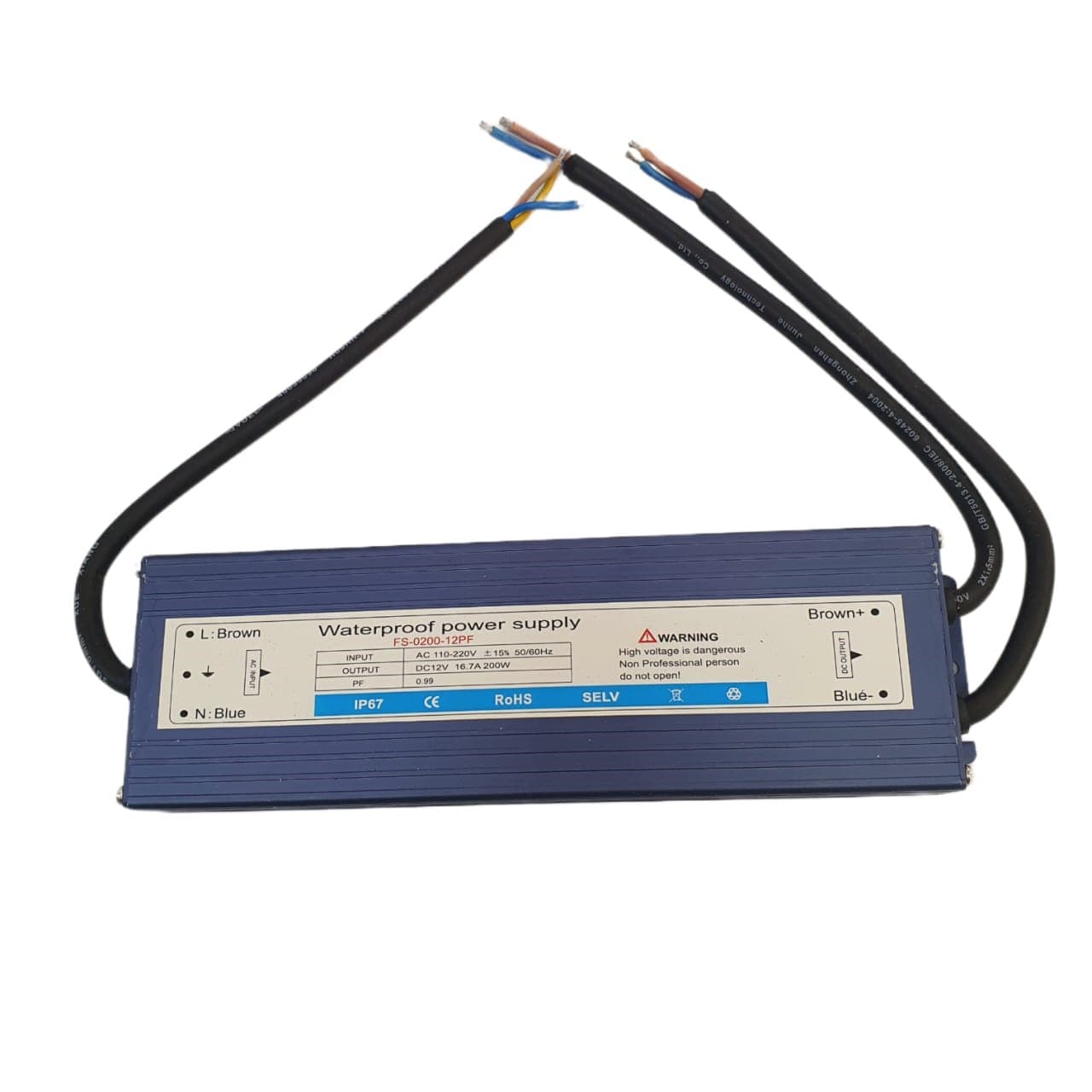FUENTE DE PODER EXTERIOR 200W   16.7A ENTRADA 110/220V 60HZ  SALIDA: 12VDC / IP67