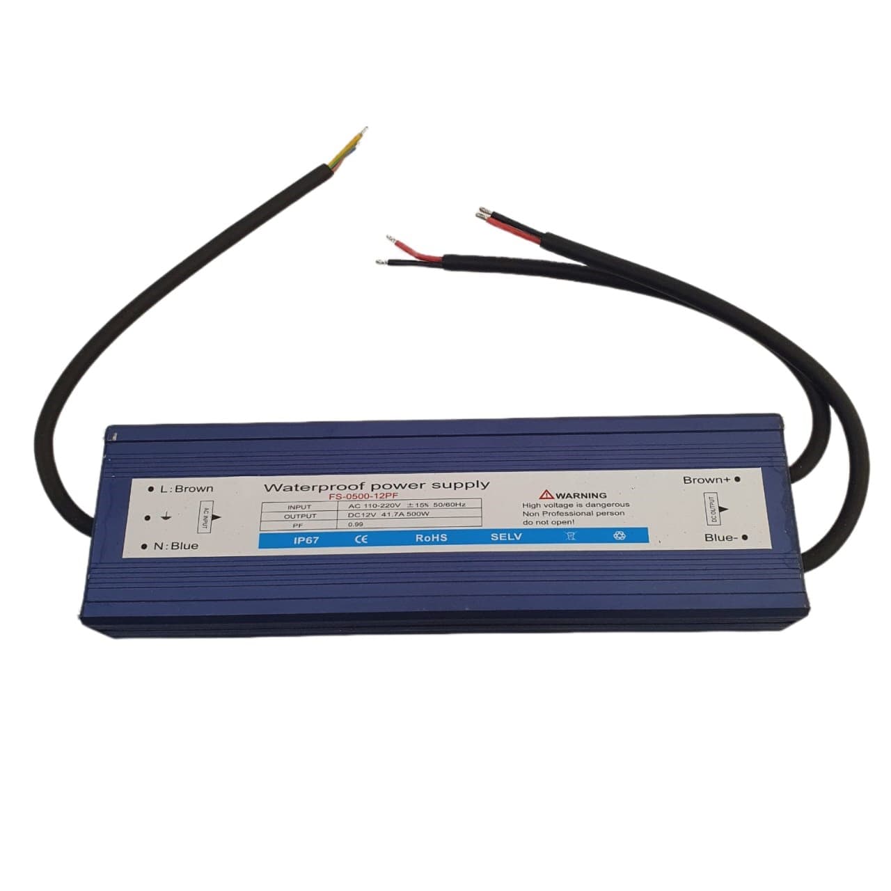 FUENTE DE PODER EXTERIOR 500W   41.7A ENTRADA 110/220V 60HZ SALIDA: 12VDC / IP67