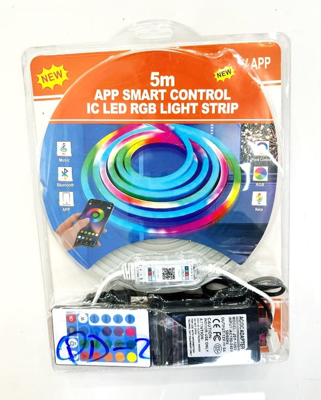 KIT MANGUERA NEON RGB ROLLO 5 METROS WATERPROOF CON BLETOOH