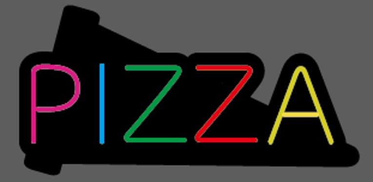 LETRERO PIZZA ELABORADO EN MANGUERA FLEXIBLE NEON EN COLORES SURTIDOS 50X25CM