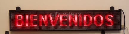 LETRERO LED PROGRAMABLE  MEDIDA APROXIMADA 200X20 INDOOR COLOR ROJO