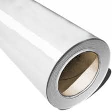 VINIL DE CORTE COLOR BLANCO GLOSSY DE 0.61 X 50 120 GRAMOS 90 MICROM ROLLO *50 METROS