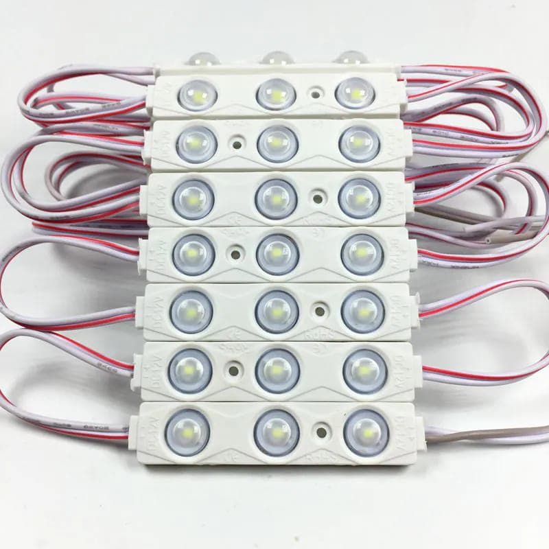 MODULO LED 3 FOCOS SAMSUNG 12VDC 1.8W BLANCO PURO 2835 IP65 MEDIDA: 15*70MM 200 PCS POR BOLSA