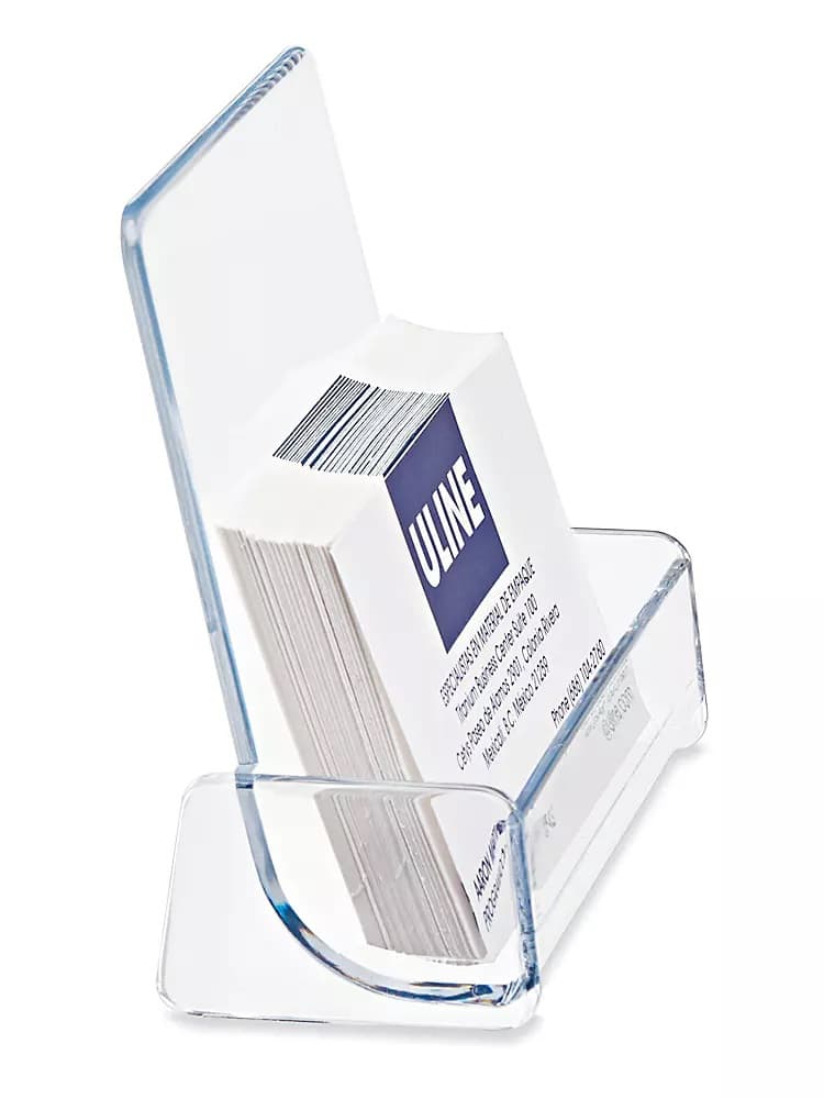 DISPLAY ACRILICO CRISTAL PARA TARJETAS DE PRESENTACION VERTICAL ALTO MEDIDA APROXIMADA 7.2CM