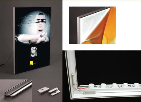 ESTRUCTURA CAJA DE LUZ SISTEMA LEDS ALTA INTENSIDAD DE UNA CARA PARA TELA ULTRA DELGADA MEDIDA APROXIMADA 30MM