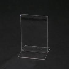 DISPLAY ACRILICO CRISTAL EN T VERTICAL MEDIDA APROXIMADA 8.5 X 11