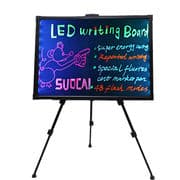 PIZARRA DE VIDRIO TEMPLADO Y LED CON MARCO DE ALUMINIO NEGRO 110V RECARGABLE 10 HORAS MEDIDA 60*80CM CON ATRIL