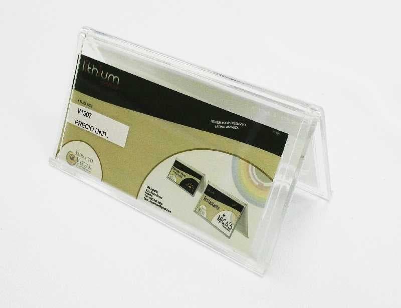 DISPLAY ACRILICO CRISTAL EN V IDENTIFICADOR ESCRITORIO MEDIDA APROXIAMDA 150X70MM