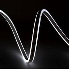 MANGUERA FLEXIBLE NEON COLOR BLANCO PURO CHATA CUADRADA LUZ AMBOS LADOS ROLLO * 100 METROS
