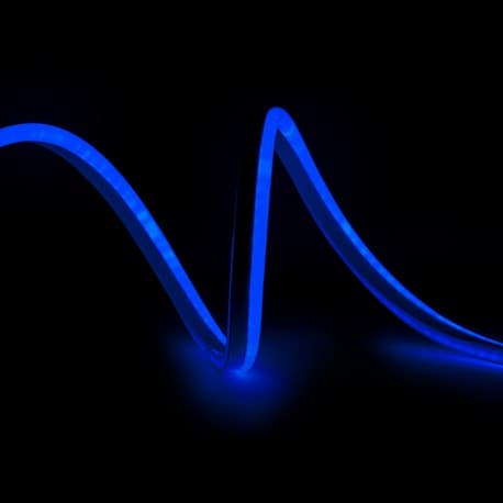MANGUERA FLEXIBLE NEON COLOR BLUE CHATA LUZ POR AMBOS LADOS ROLLO * 100 METROS