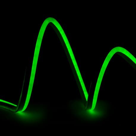 MANGUERA FLEXIBLE NEON COLOR GREEN CHATA LUZ AMBOS LADOR ROLLO * 100 METROS