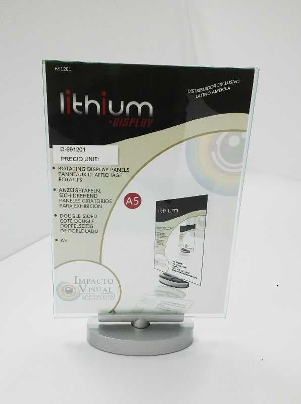 DISPLAY ACRILICO CRISTAL ROTATIVO VERTICAL MEDIDA APROXIMADA A5-148X210MM (VERDE)