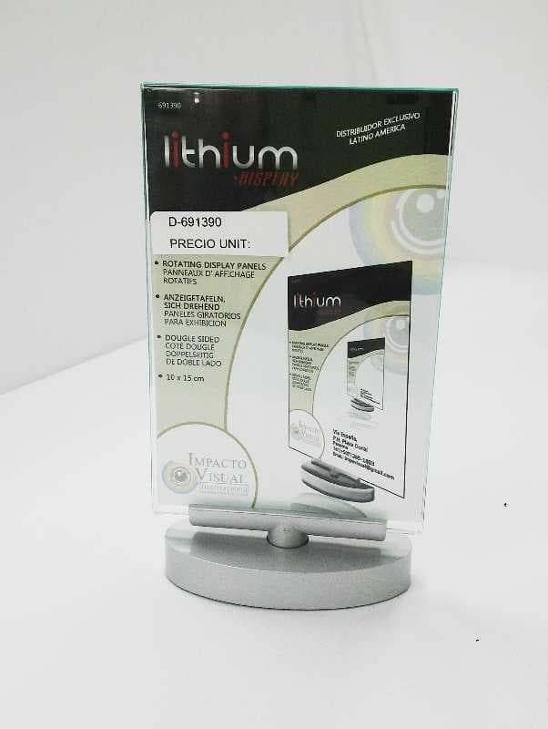 DISPLAY ACRILICO CRISTAL ROTATIVO VERTICAL MEDIDA APROXIMADA 4x6(5R) (VERDE)
